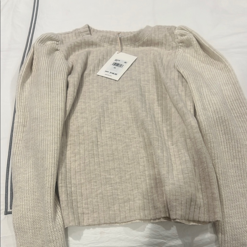 Chic Beige Ribbed Sweater